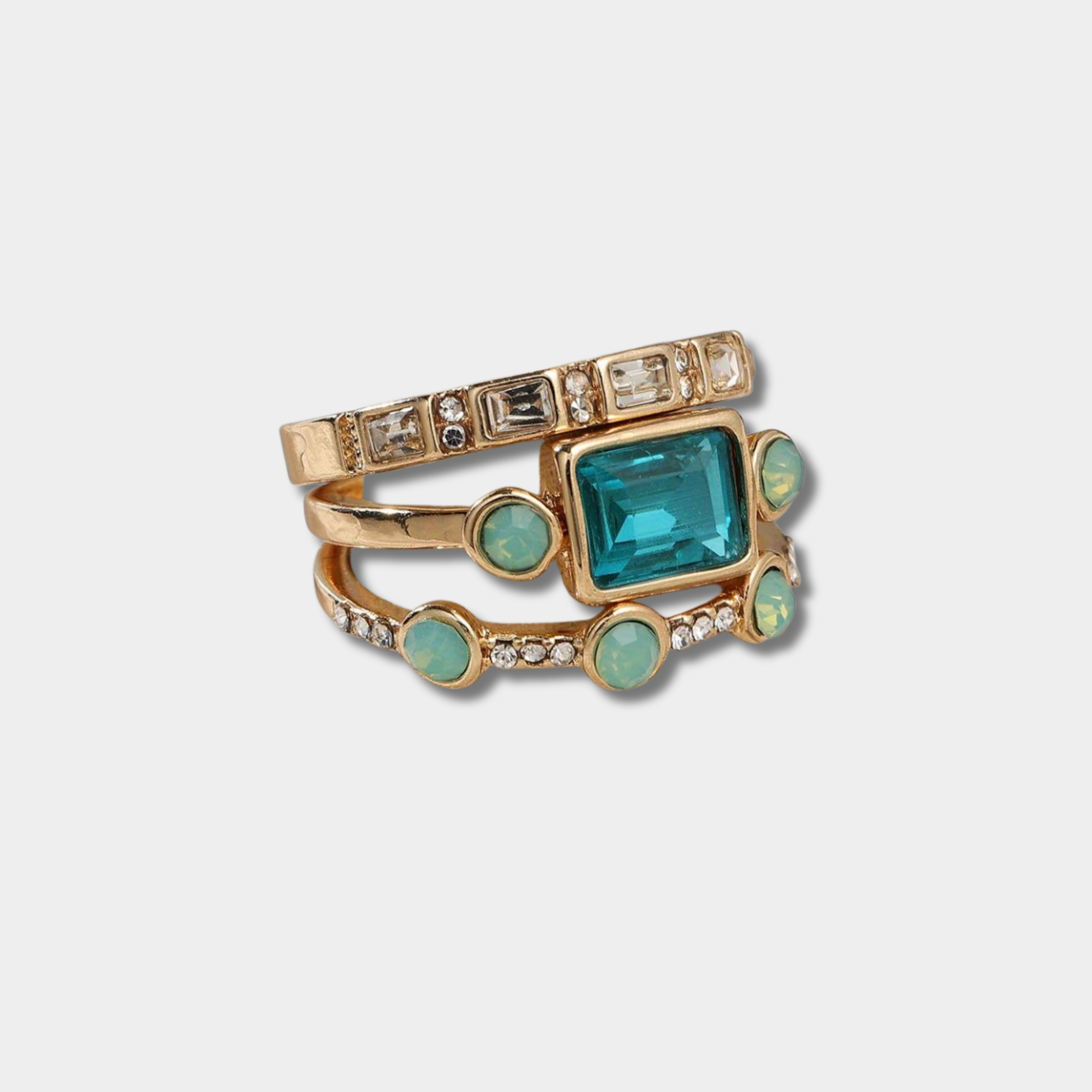 Herta - Set de Inele Vintage din Cristal Albastru