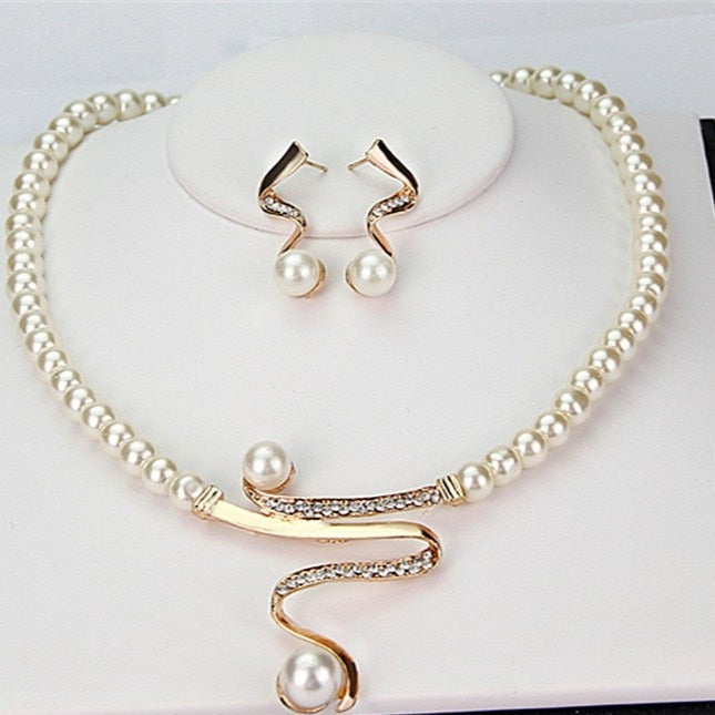 Fabienne - Colier cu perle + set de cercei