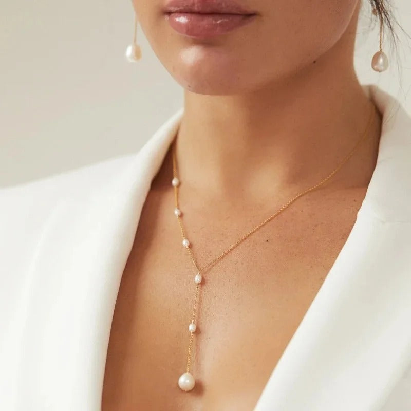 Annika - Colier vintage cu perle suspendate