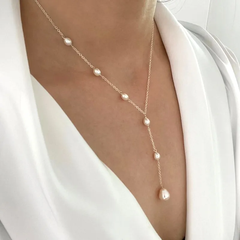 Annika - Colier vintage cu perle suspendate