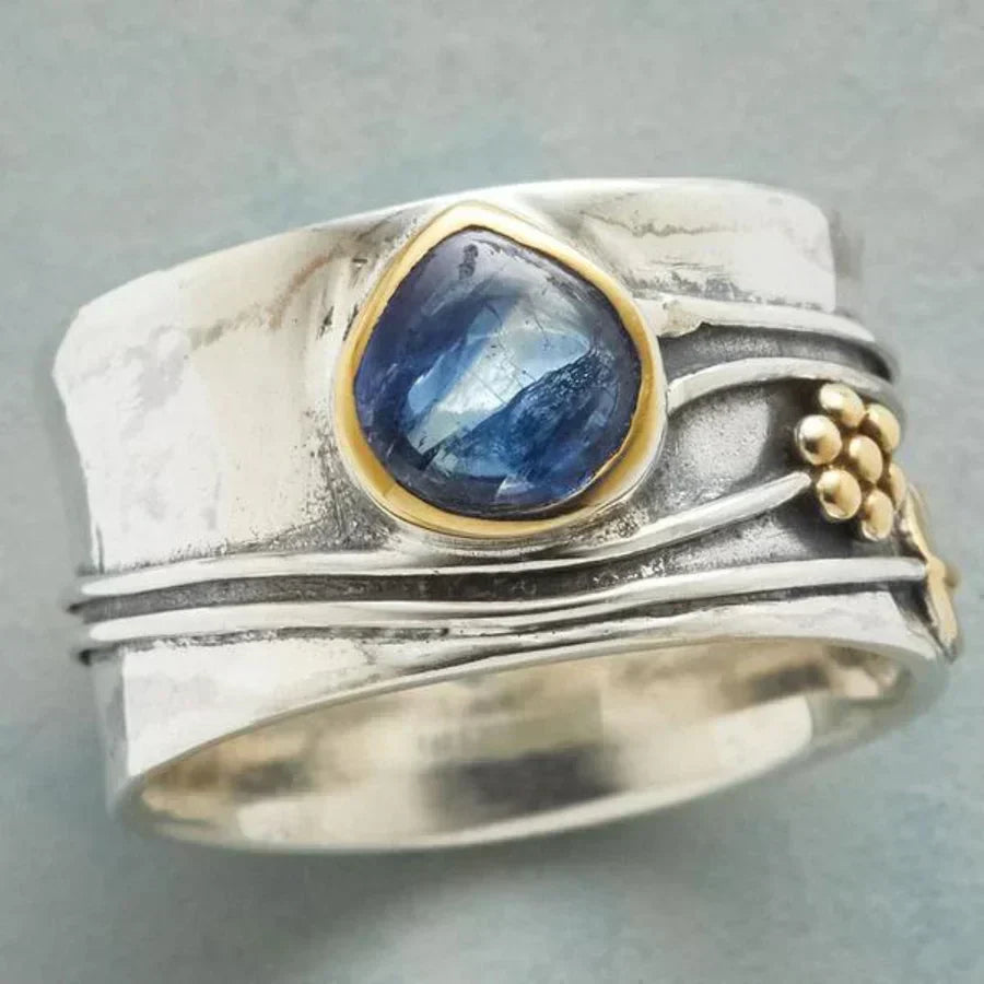 Gertruda - Inel de meditație din pietre prețioase cehe