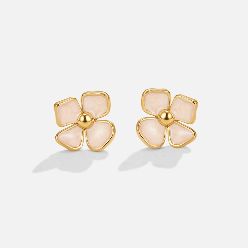 Greta – Cercei rotunzi cu design floral.