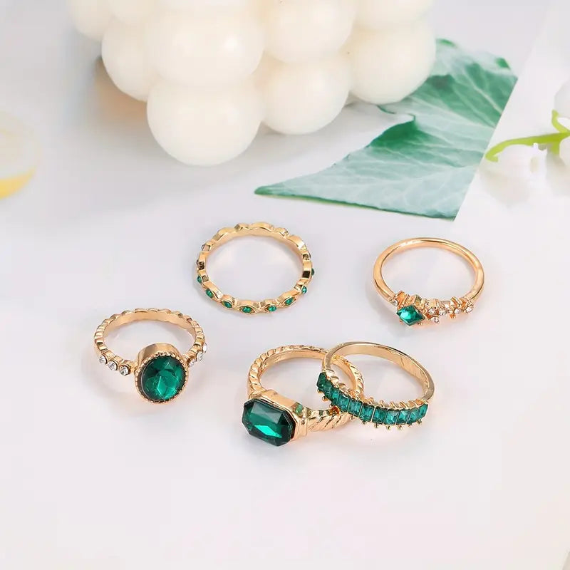 Set de Inele Exclusiviste cu Smarald | Aur