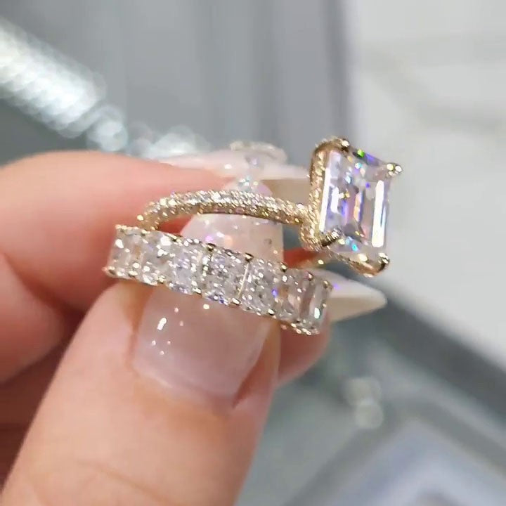 Nadja – Inel cu diamant și centru dreptunghiular.